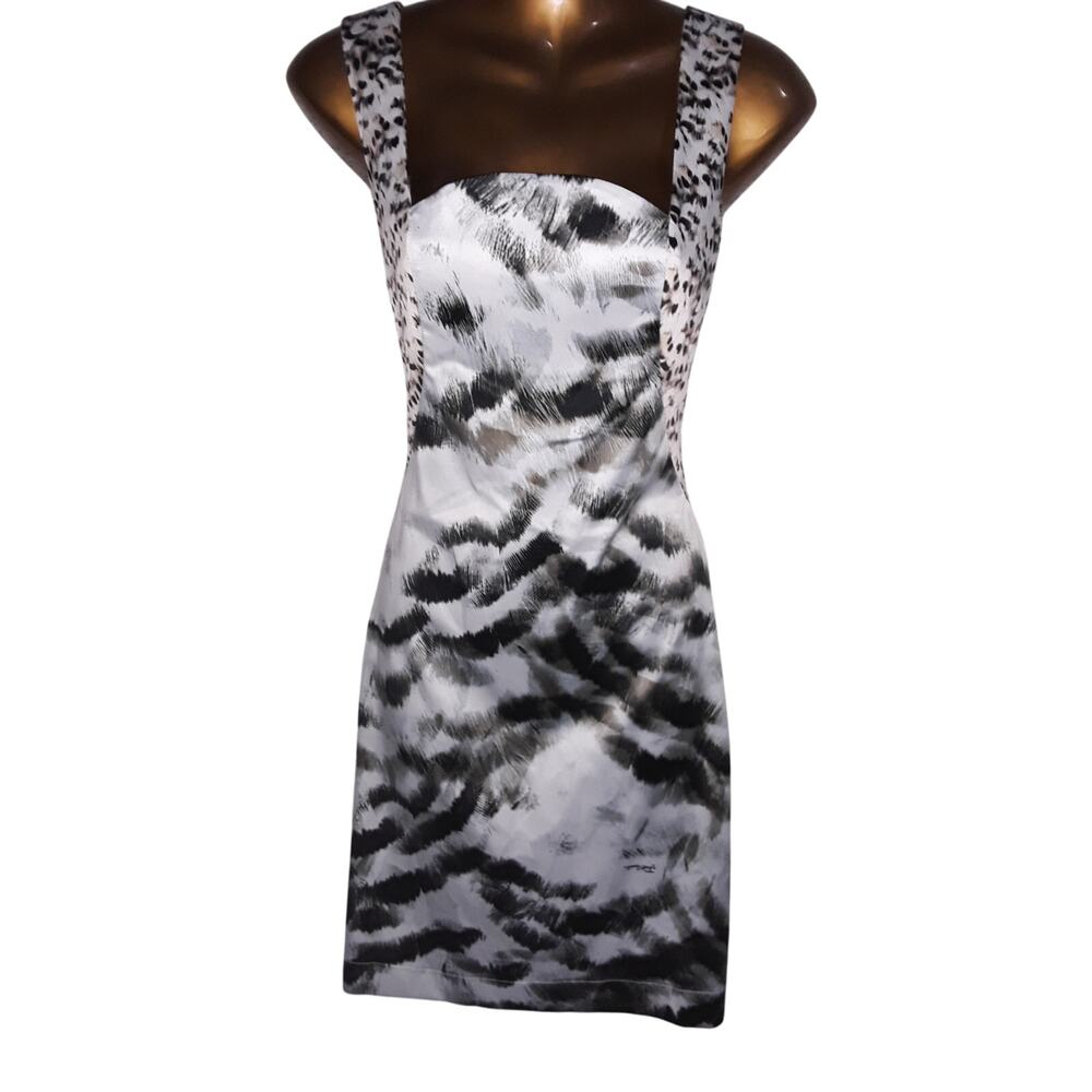 Roberto Cavalli Just Cavalli 40 IT Bushstroke Pattern Fitted Dress